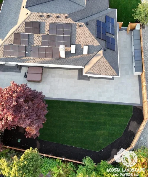 Contemporary Patio, Retaining Wall & Sod Renovation